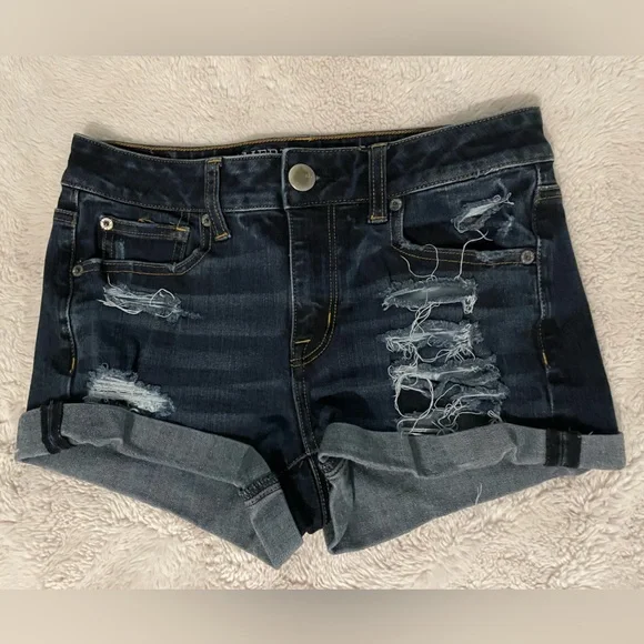 American Eagle Ripped Denim Shorts - Picture 1 of 5